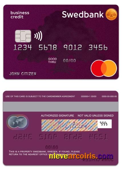 Sweden SwedBank credit mastercard